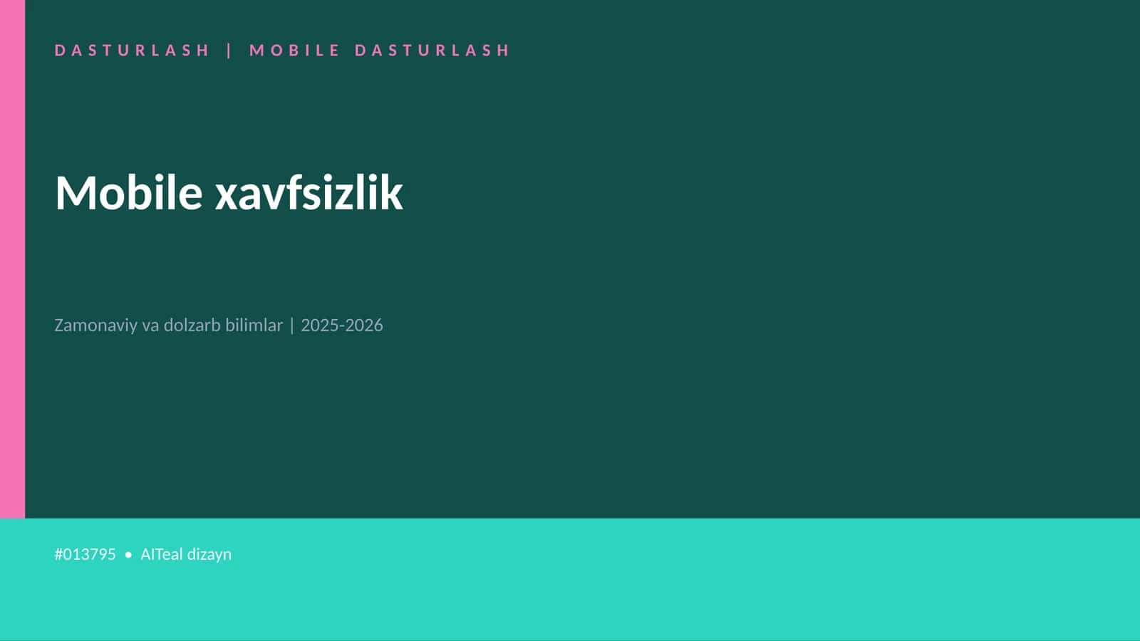 Mobile xavfsizlik 1