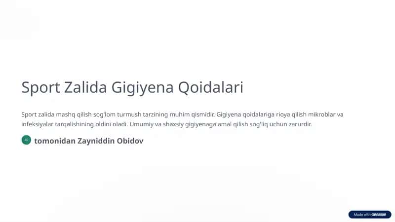 Sport Zalida Gigiyena Qoidalari 1