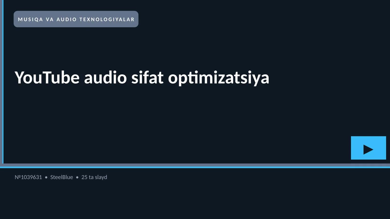 YouTube audio sifat optimizatsiya 1