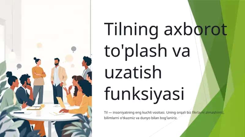 Tilning axborot to'plash va uzatish funksiyasi 1