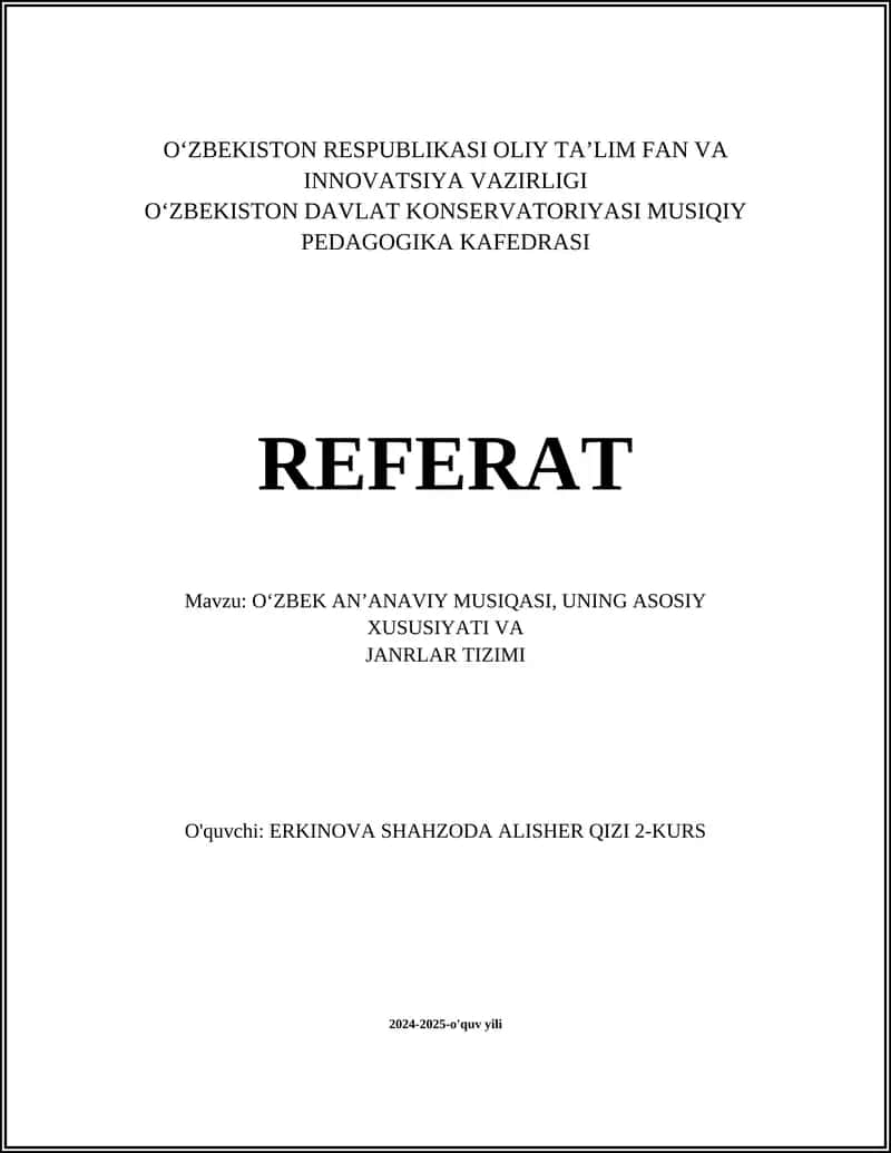 O'zbek an'anaviy musiqasi 1