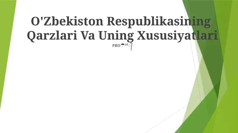 O'Zbekiston Respublikasining Qarzlari Va Uning Xususiyatlari (ᴘʀᴏ☂︎ᶦᵈ᭄)