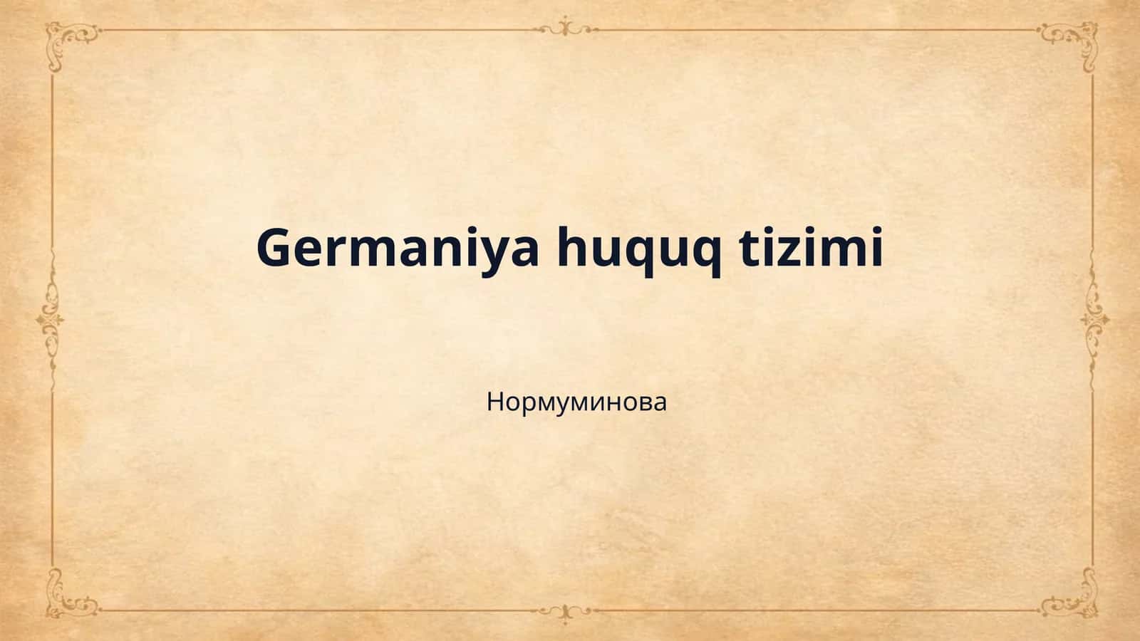 Germaniya huquq tizimi 1