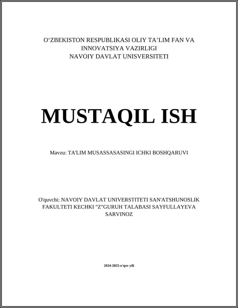 TA'LIM MUSASSASASINGI ICHKI BOSHQARUVI 1