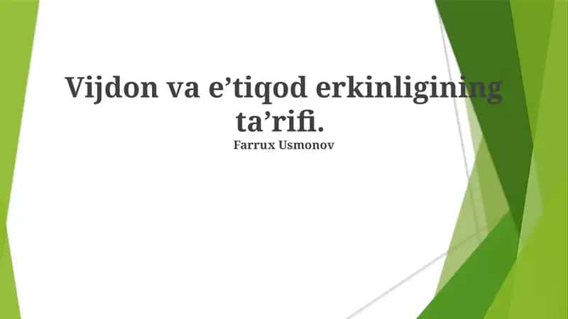 Vijdon va eʼtiqod erkinligining taʼrifi 1