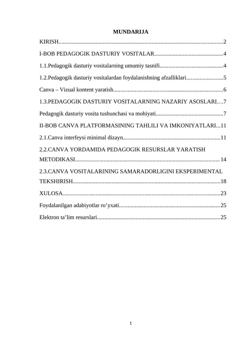 Pedagogik dasturiy vositalar yaratishda Canva imkoniyatlaridan foydalanish 1