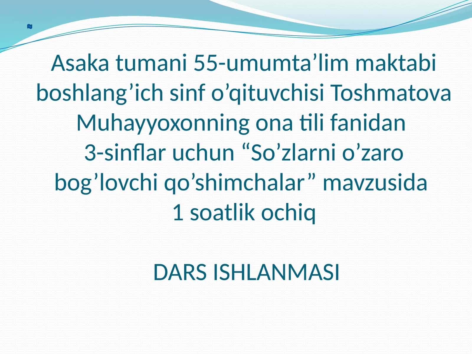 So’zlarni o’zaro bog’lovchi qo’shimchalar 1