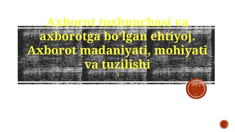 Axborot Madaniyatining Kelajagi 1