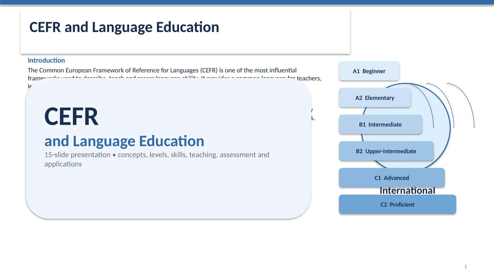 Cefr and language education 1
