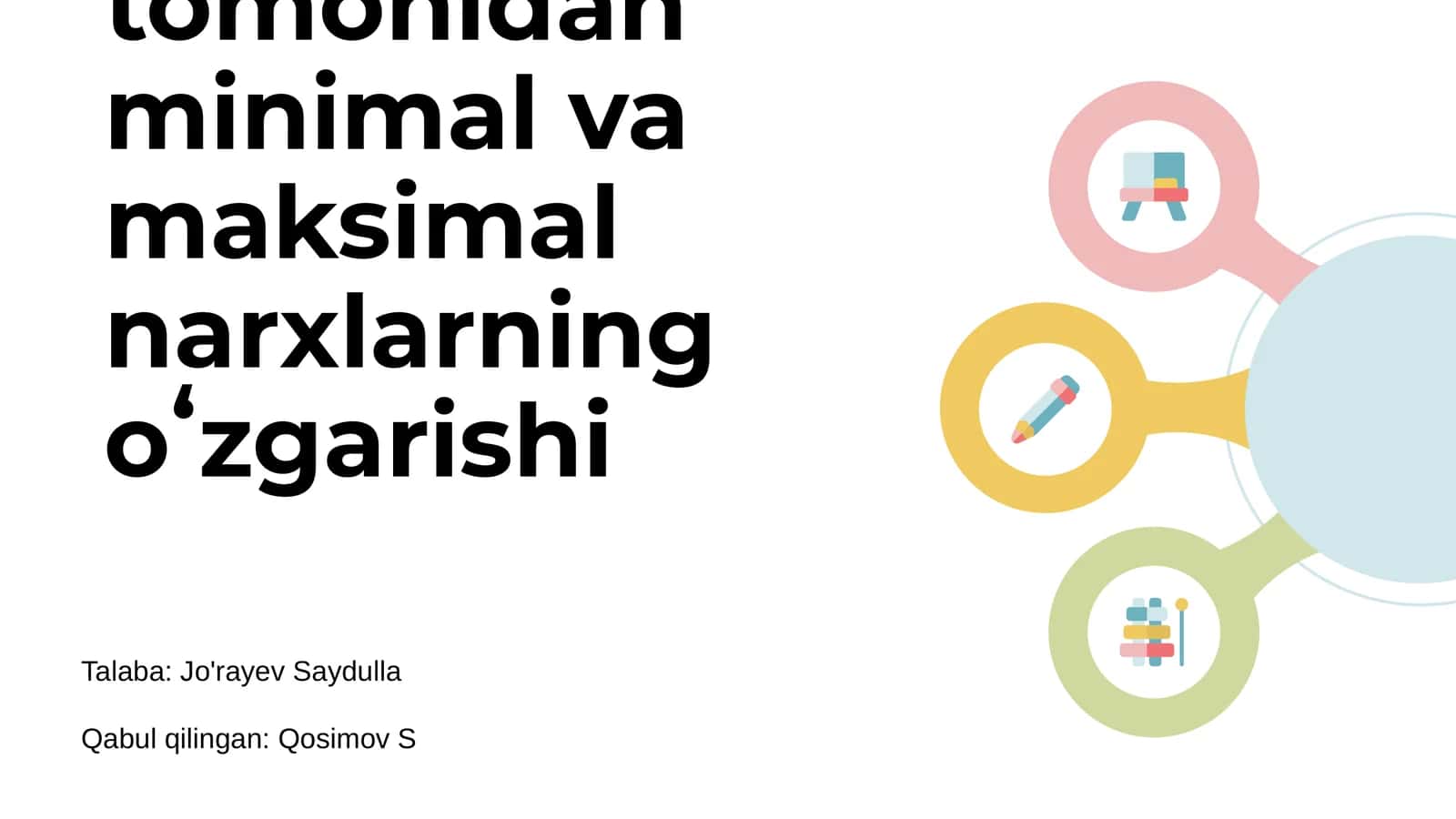 Davlat tomonidan minimal va maksimal narxlarning oʻzgarishi 1