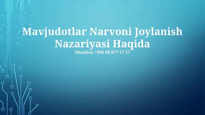 Mavjudotlar Narvoni Joylanish Nazariyasi 1