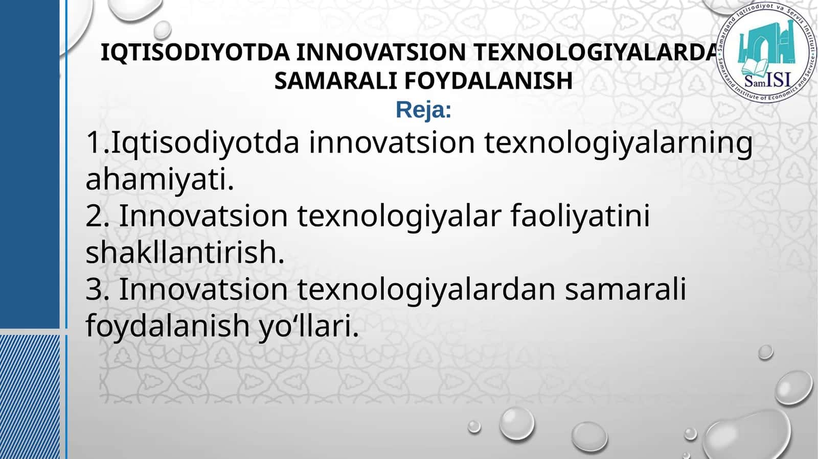IQTISODIYOTDA INNOVATSION TEXNOLOGIYALARDAN SAMARALI FOYDALANISH 1