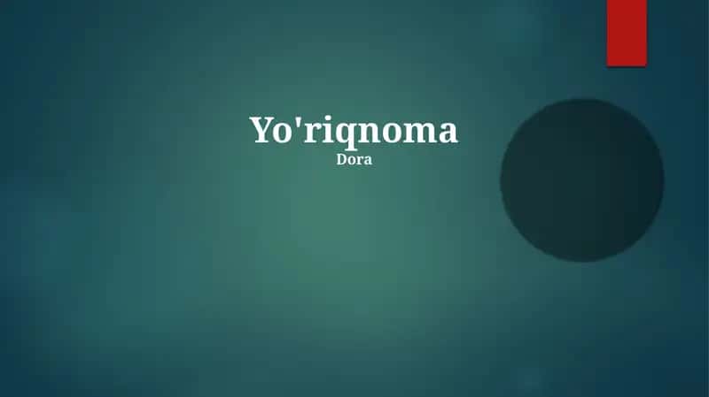 Yo'riqnoma 1
