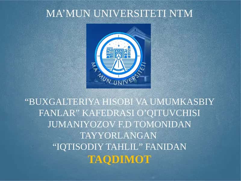 IQTISODIY TAHLIL 1