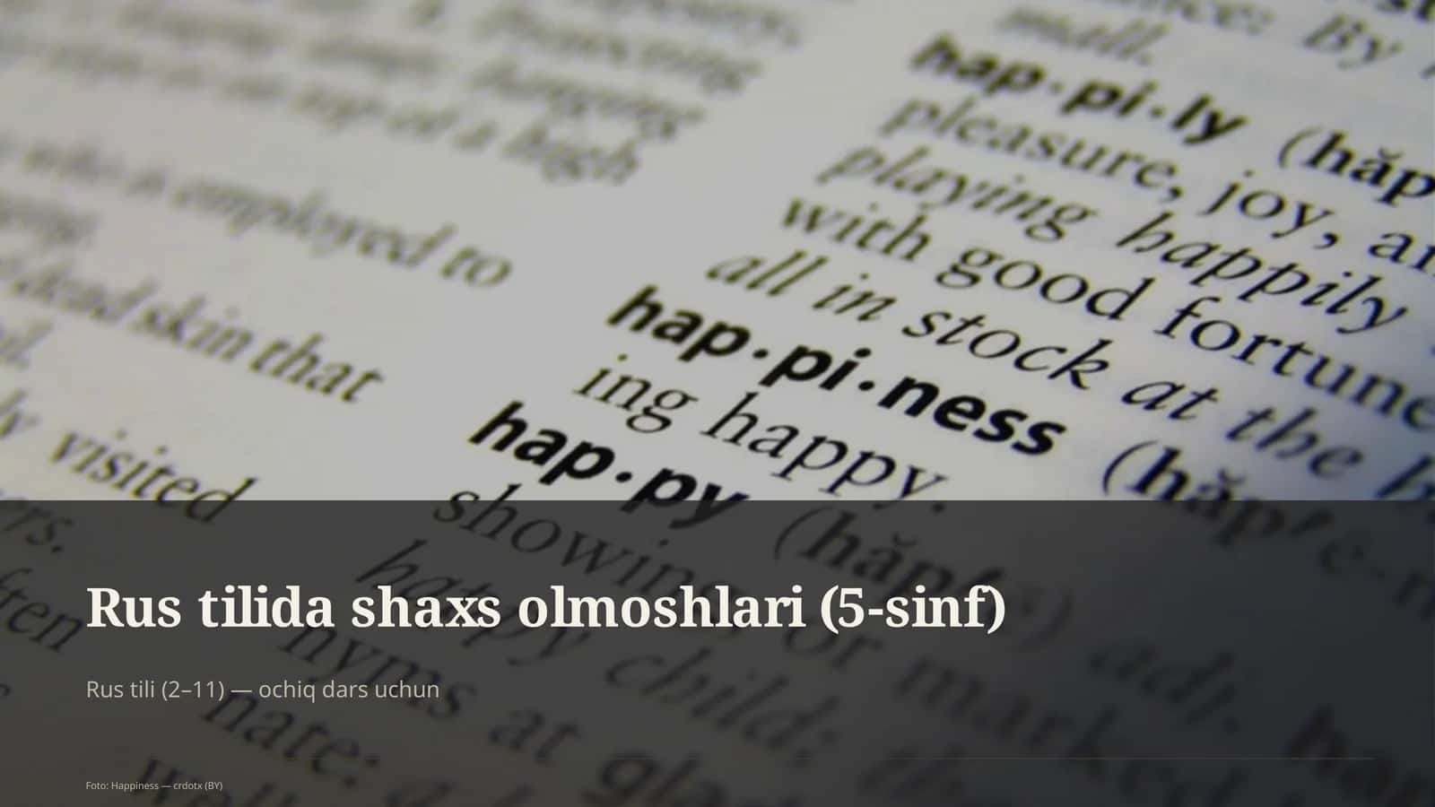 Rus tilida shaxs olmoshlari (5-sinf) 1