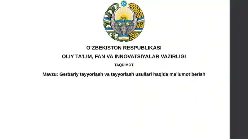 Gerbariy tayyorlash usullari