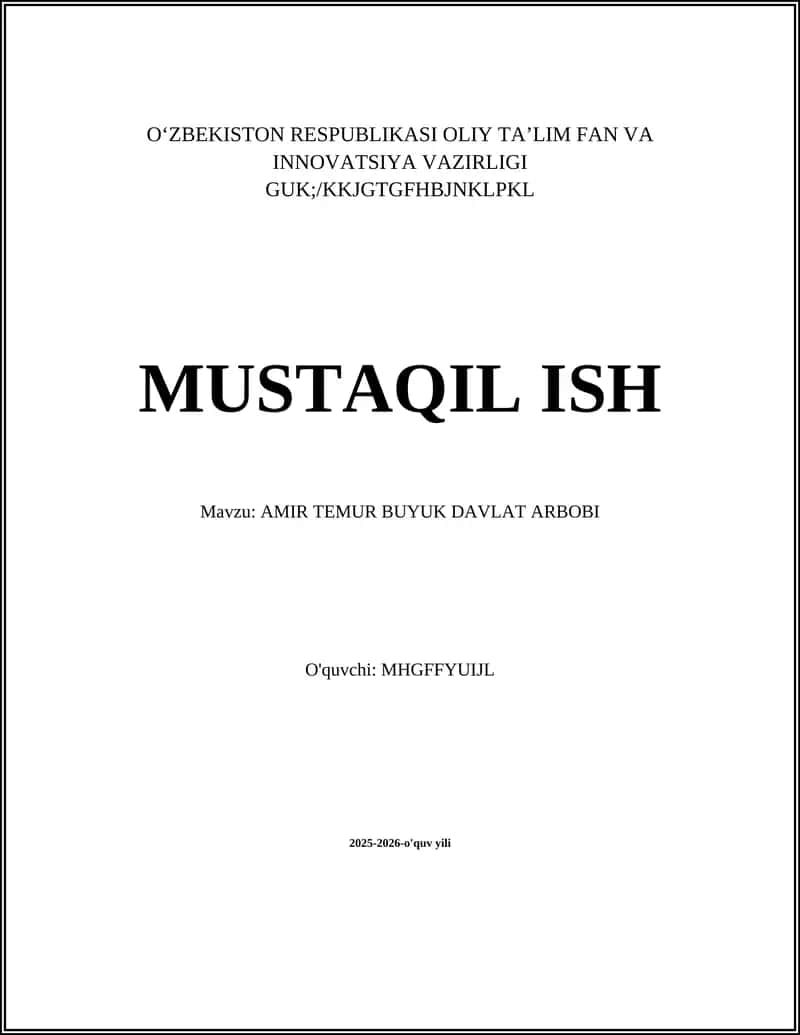 AMIR TEMUR BUYUK DAVLAT ARBOBI 1