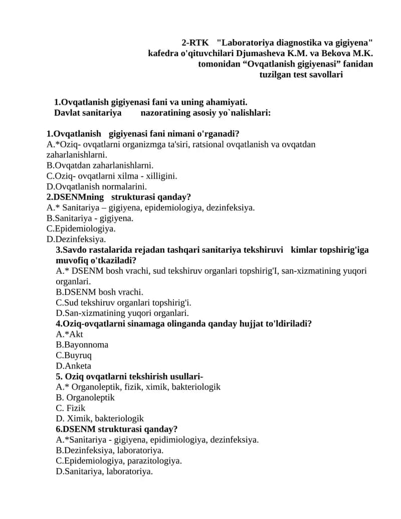 Laboratoriya diagnostika va gigiyena 1