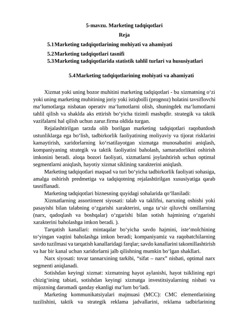Marketing tadqiqotlari 1