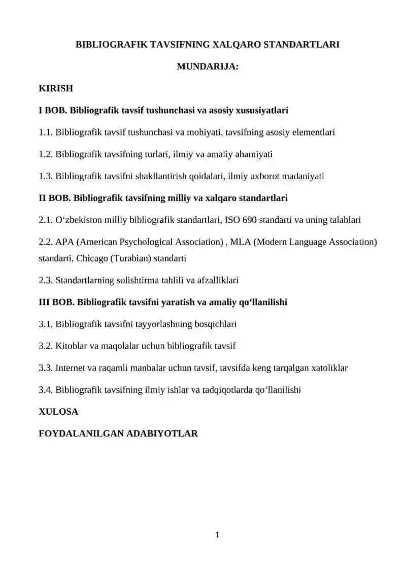 Bibliografik Tavsifning Xalqaro Standartlari