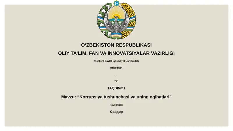 Korrupsiya tushunchasi va uning oqibatlari 1