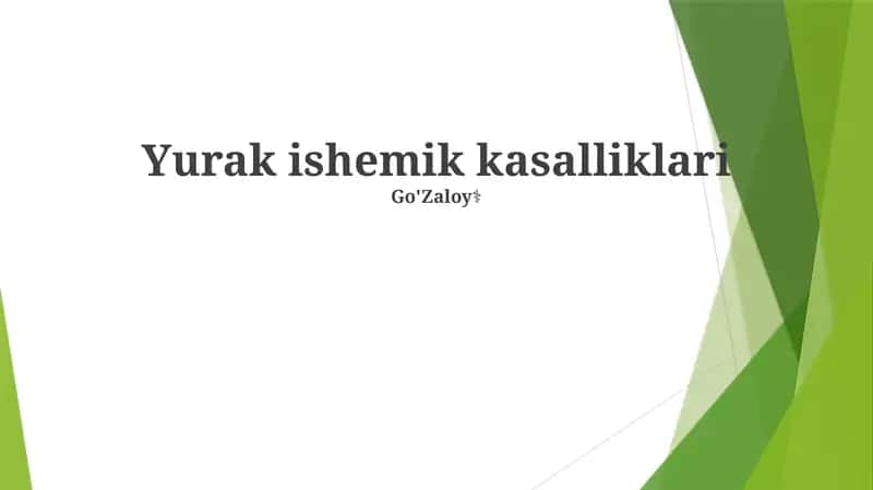 Yurak ishemik kasalliklari 1