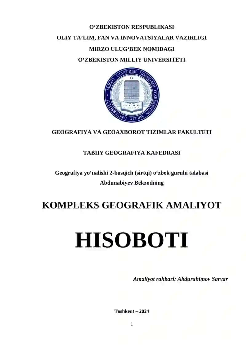 KOMPLEKS GEOGRAFIK AMALIYOT