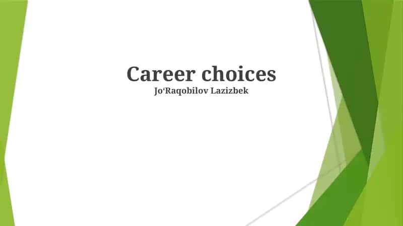 Career Choices 1
