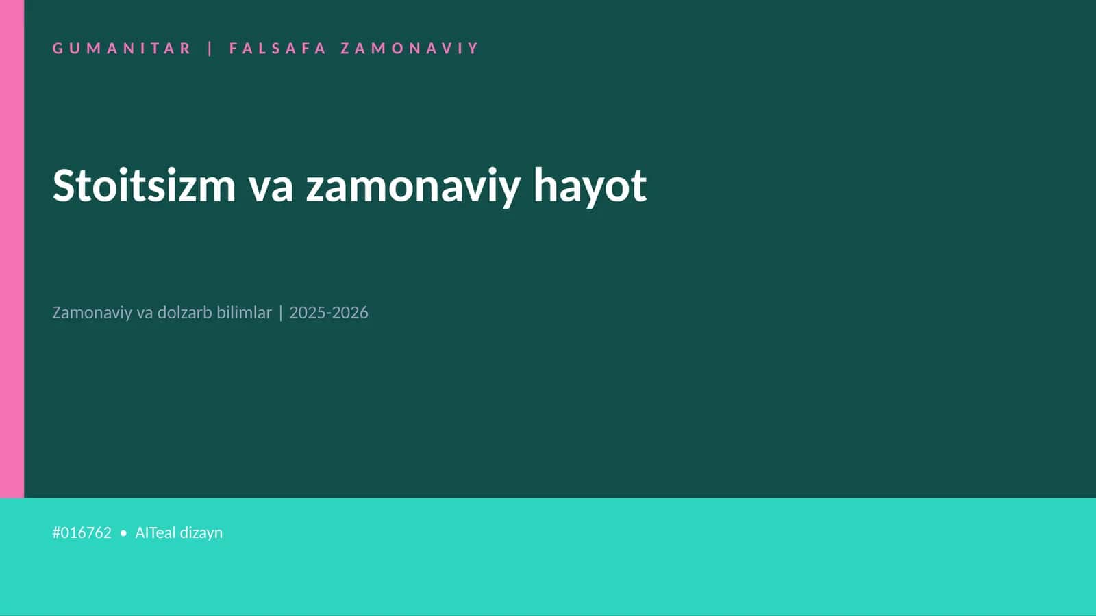 Stoitsizm va zamonaviy hayot 1