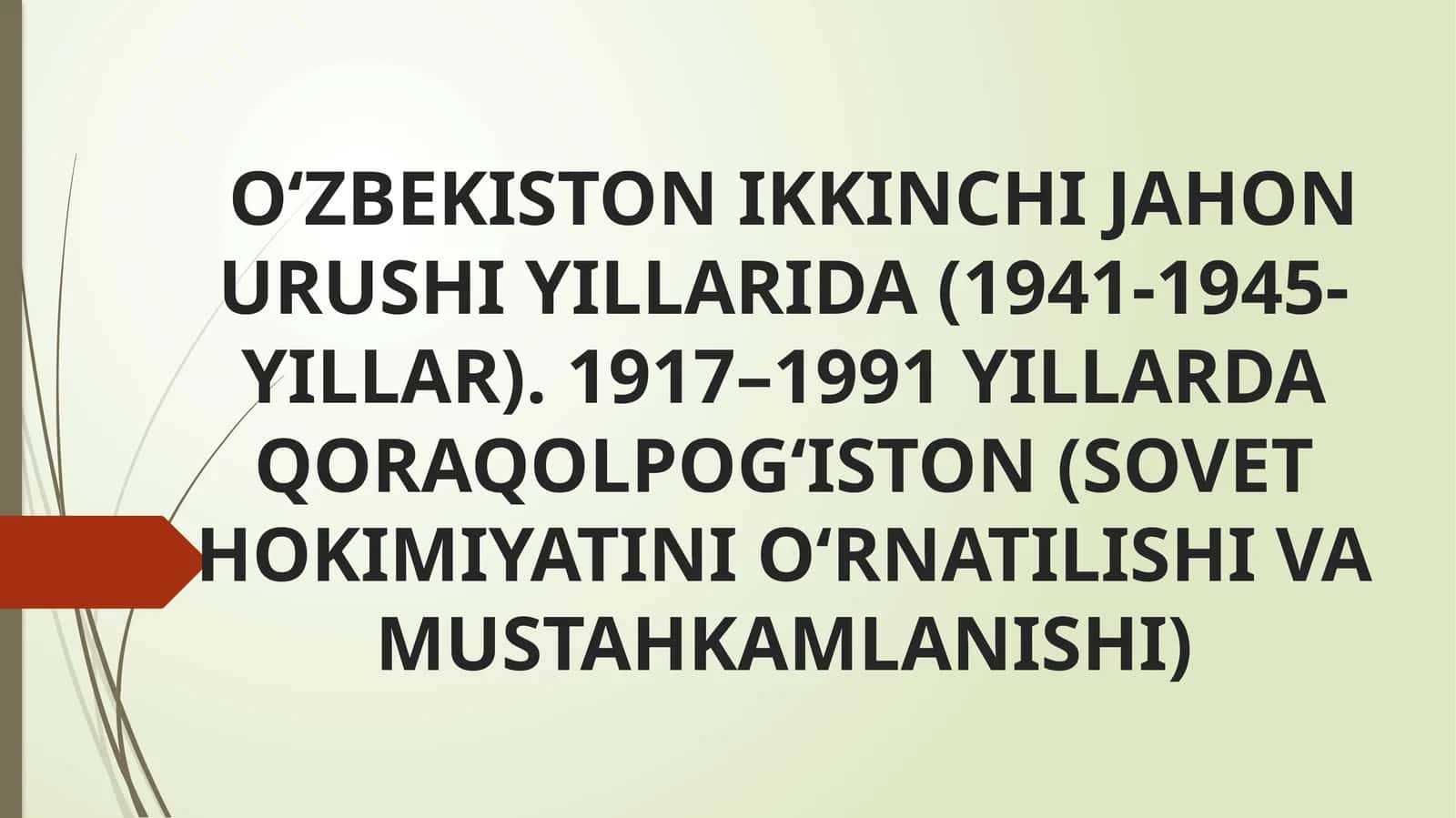 Qoraqolpoq Xokimiyatini O'rnatish 1