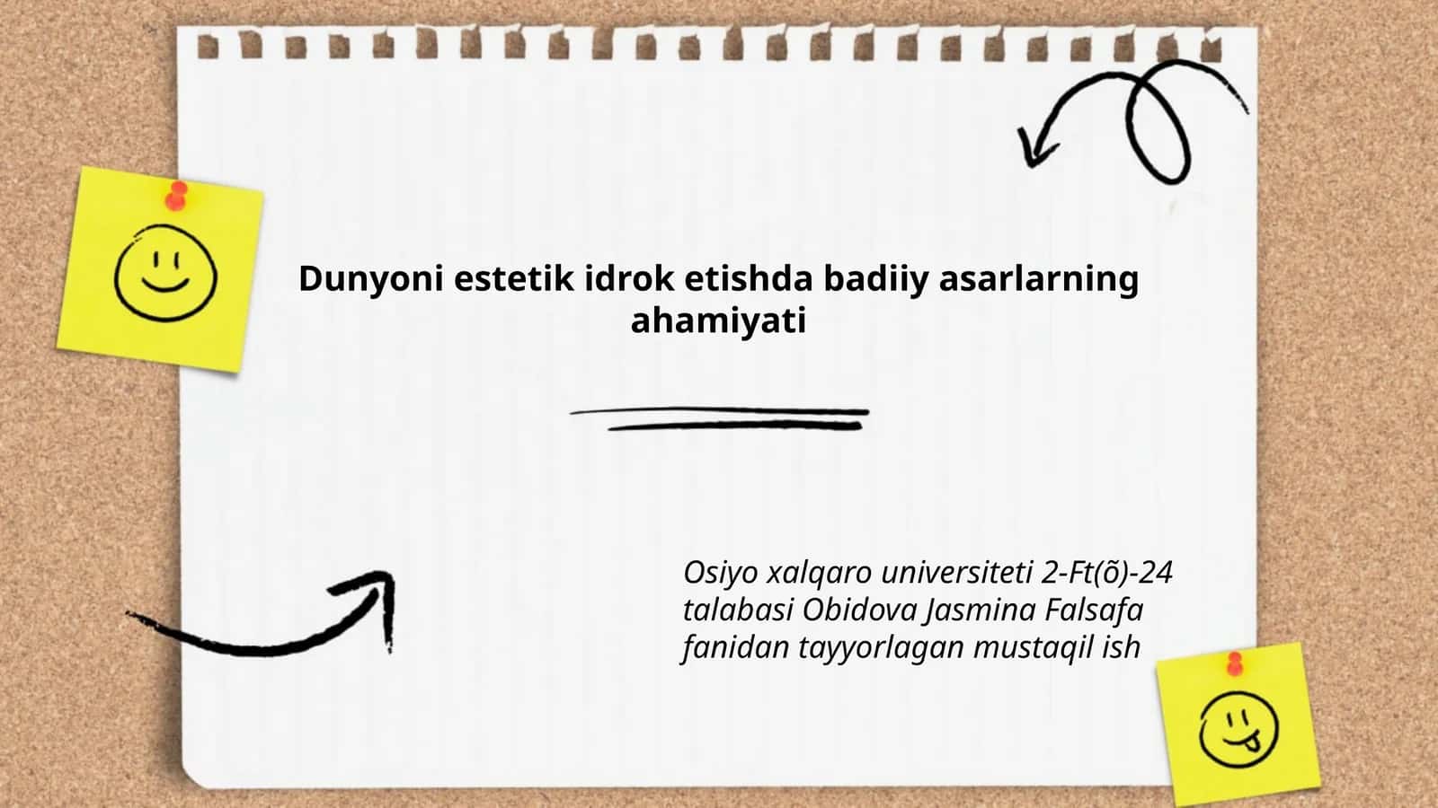Dunyoni estetik idrok etishda badiiy asarlarning ahamiyati 1