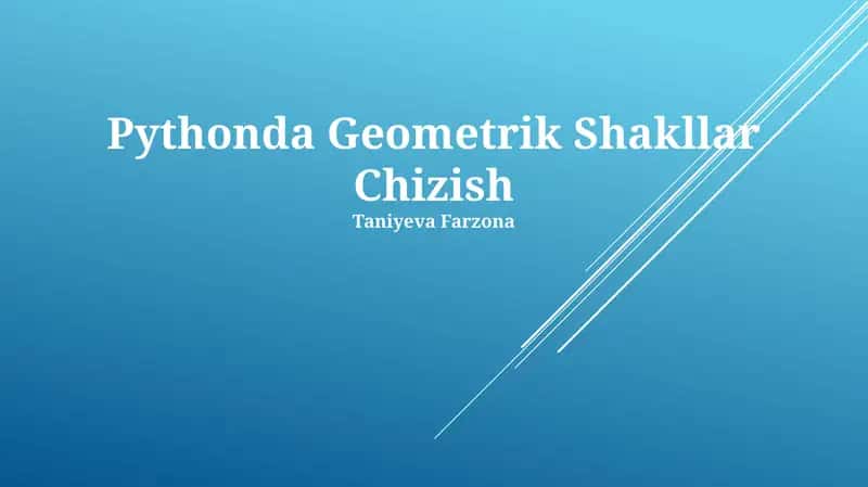 Pythonda Geometrik Shakllar Chizish 1