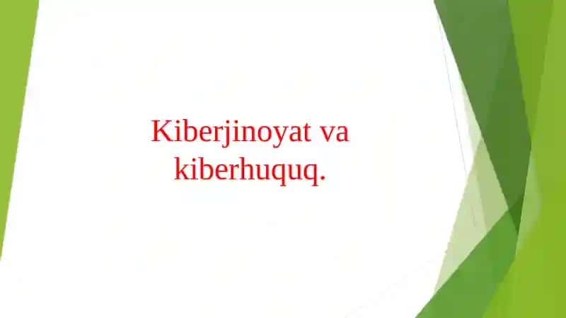 Kiberjinoyat va kiberhuquq.