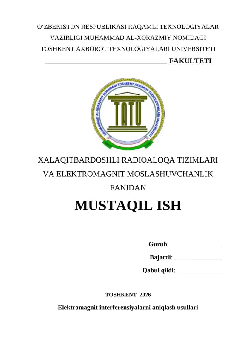 Elektromagnit interferensiyalarni aniqlash usullari 1