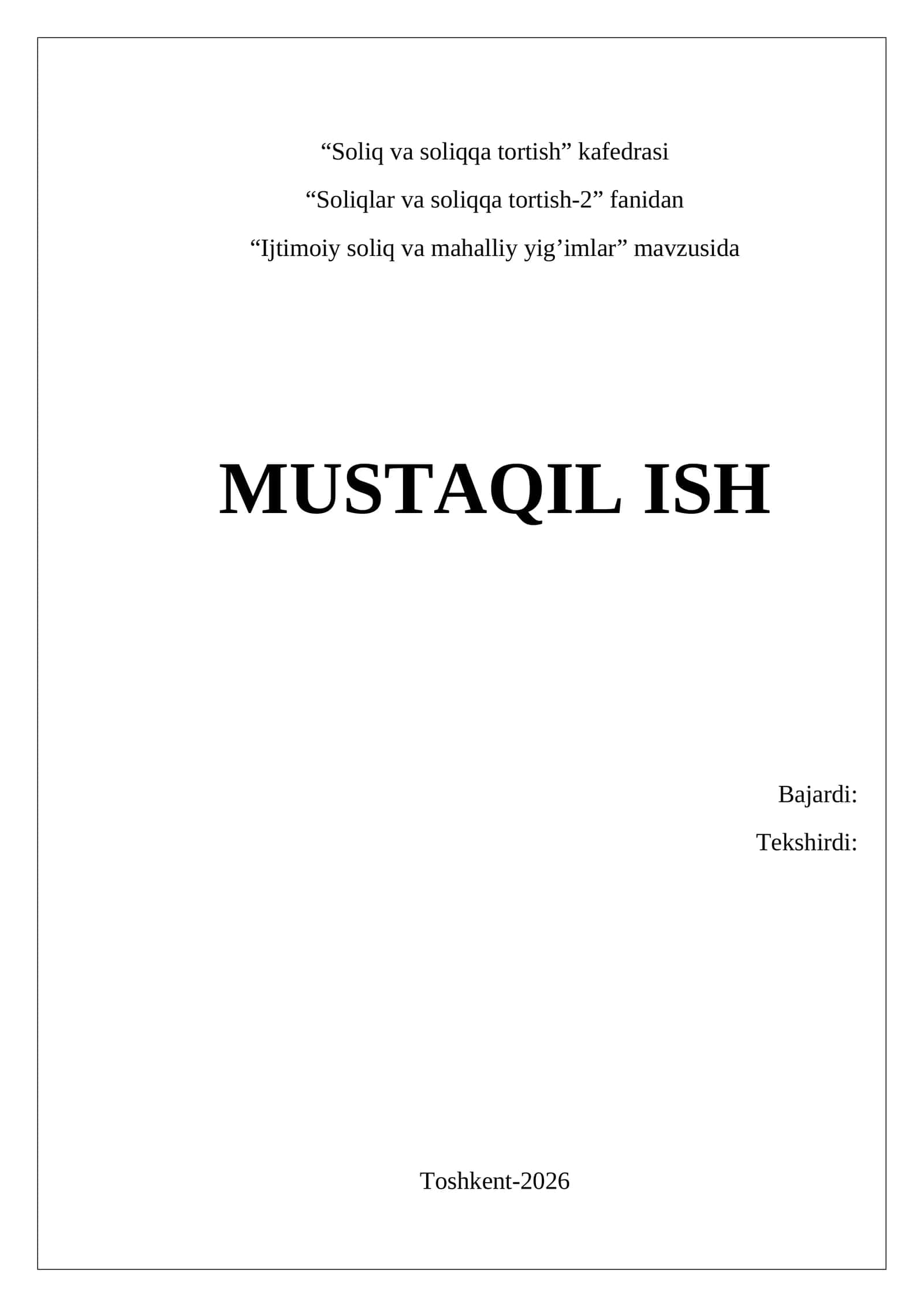Ijtimoiy soliq va mahalliy yig’imlar 1