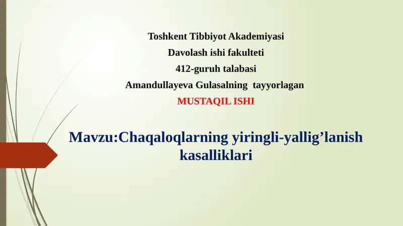 Chaqaloqlarning yiringli-yallig’lanish kasalliklari 1