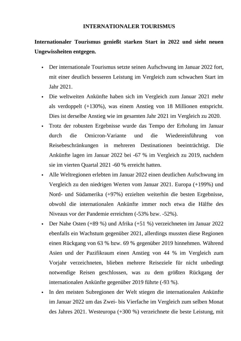 INTERNATIONALER TOURISMUS 1
