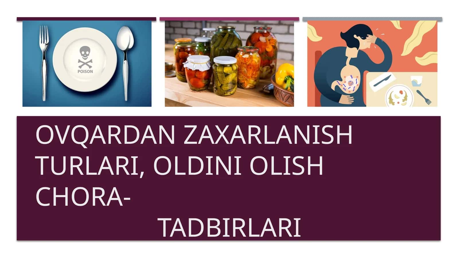Ovqatdan Zaxarlanish Turlari 1