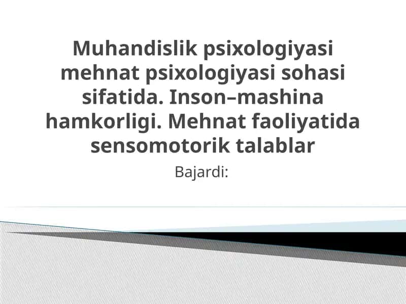 Muhandislik psixologiyasi 1