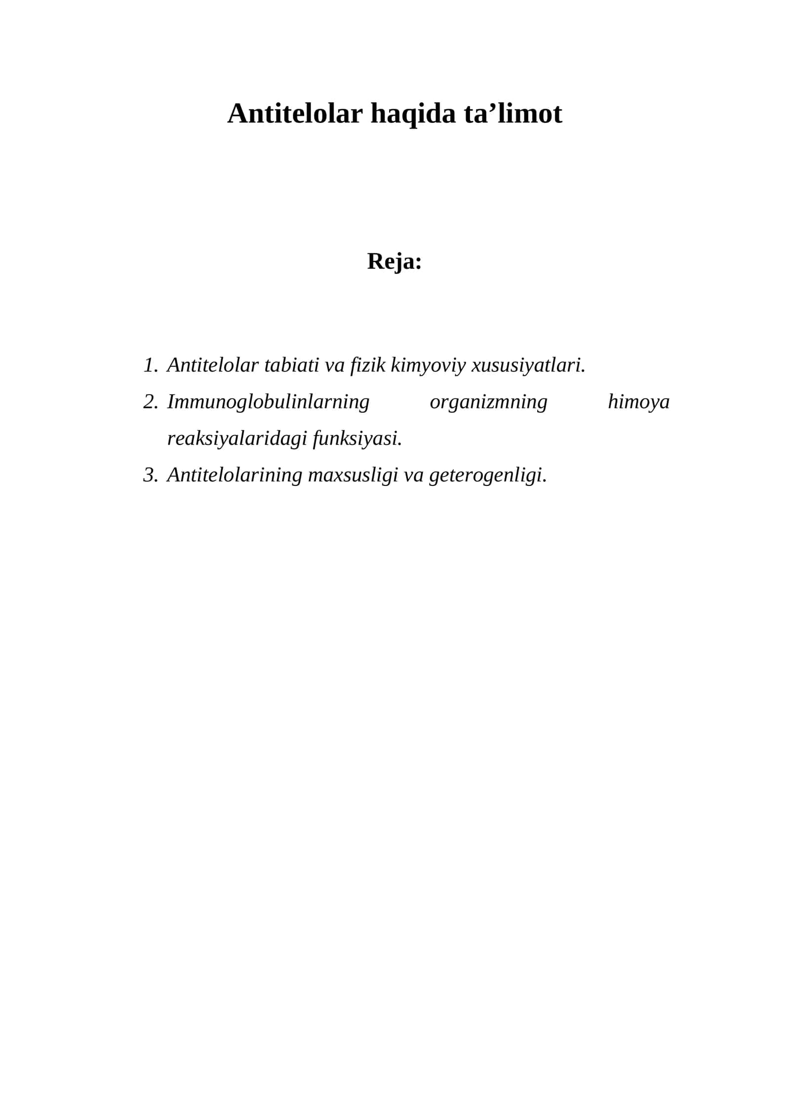 Antitelolar haqida ta’limot 1