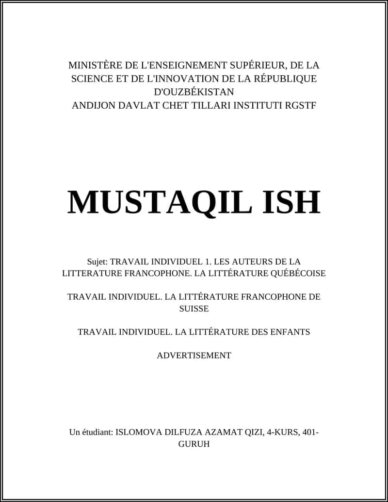 TRAVAIL INDIVIDUEL 1