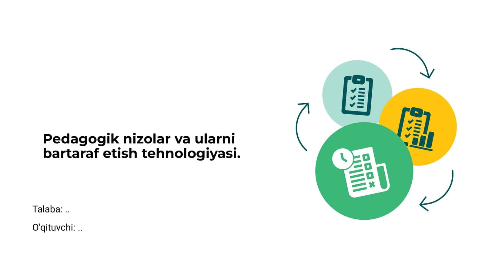 Pedagogik nizolar va ularni bartaraf etish tehnologiyasi 1