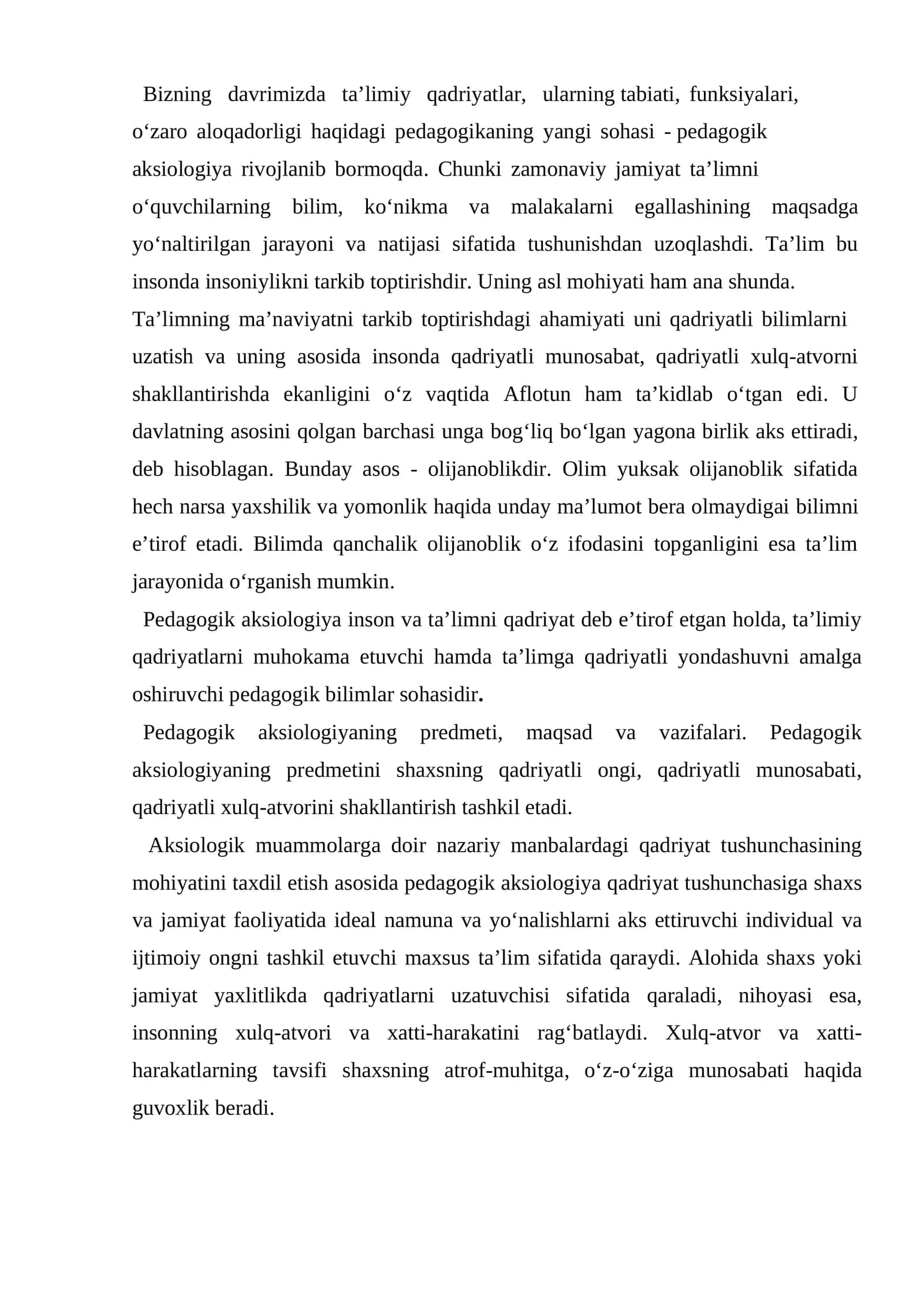 Pedagogik aksiologiya 1