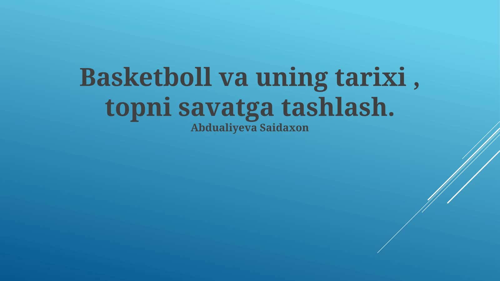 Basketbol va uning tarixi, topni savatga tashlash 1