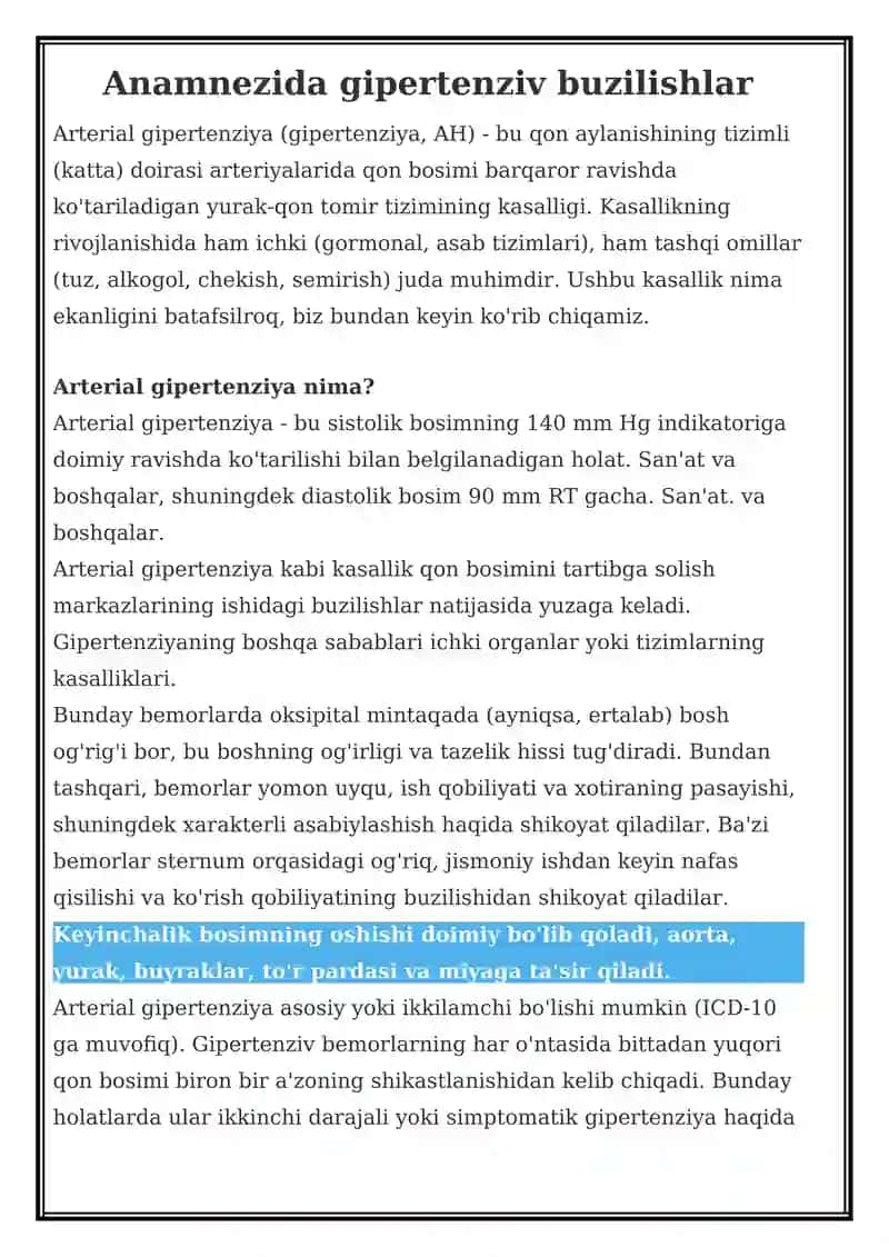 Arterial gipertenziya