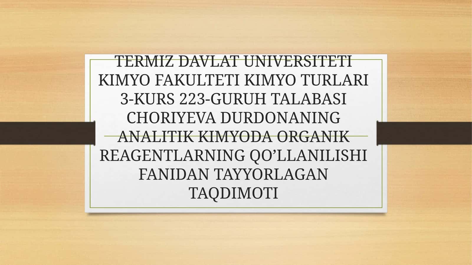 Mavzu: Aldegidlar bilan–Tollens reaksiyasi 1