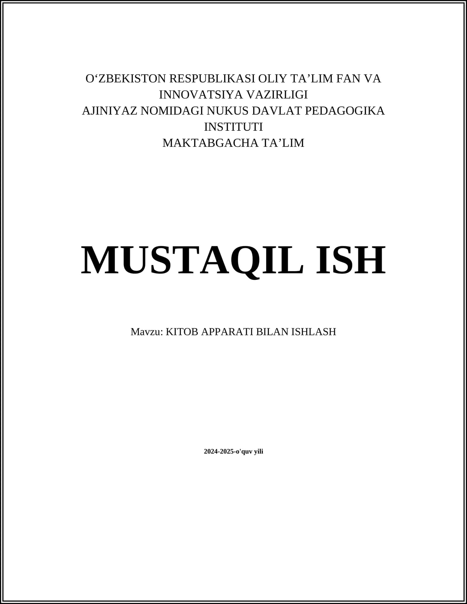 KITOB APPARATI BILAN ISHLASH 1