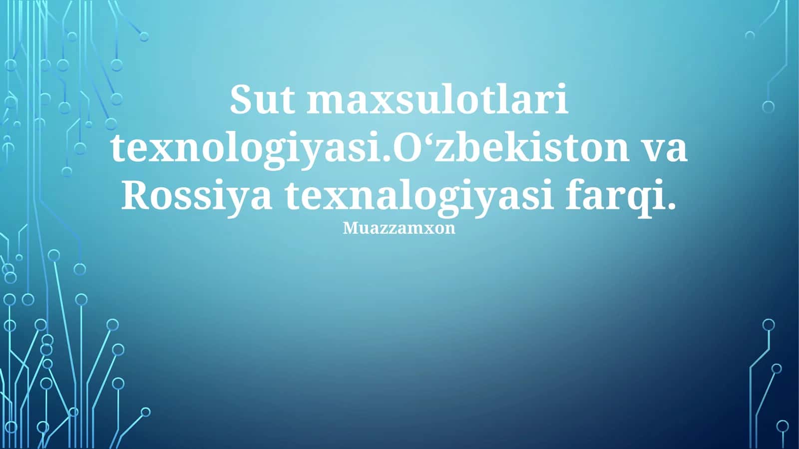 Sut maxsulotlari texnologiyasi 1