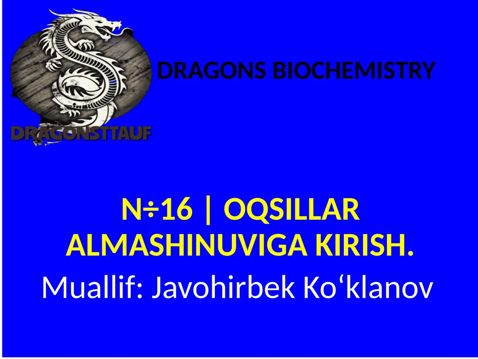 Oqsillar Almashinuvi 1