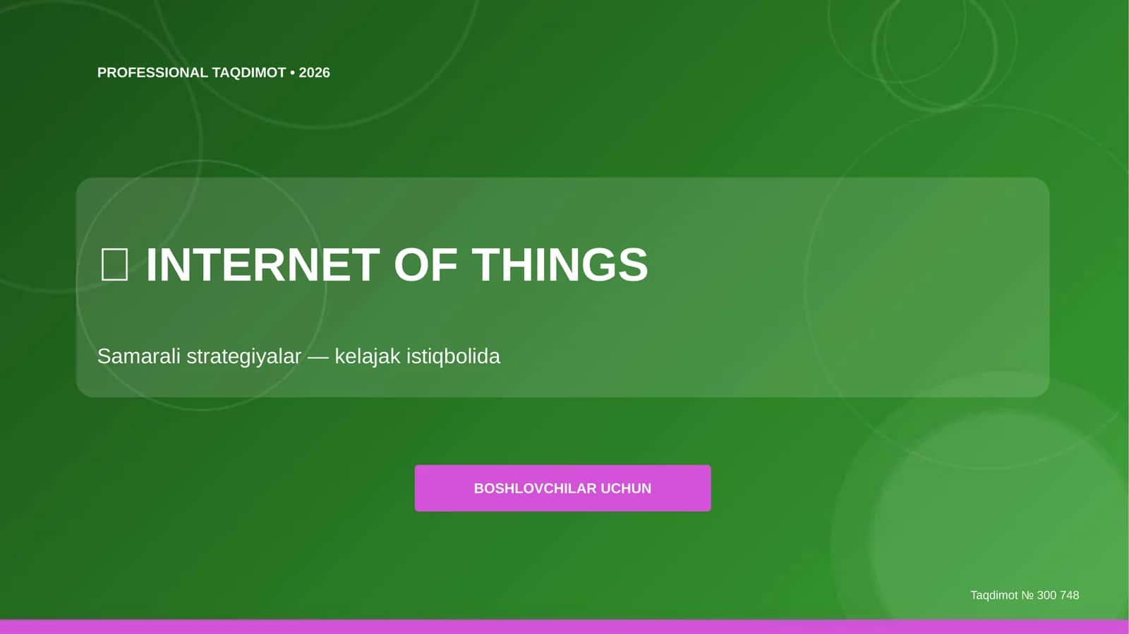 Internet of Things: Samarali strategiyalar 1
